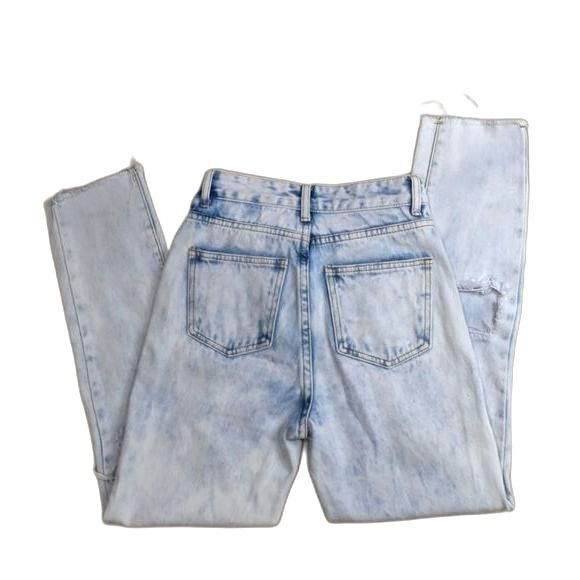 Adika White Acid Washed Denim Destroyed High Rise Jeans  Size Small - Picture 10 of 10